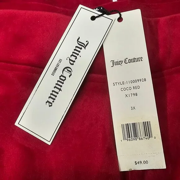 Juicy Couture Velour Sweatpants Size 3X Coco Red - Picture 8 of 8